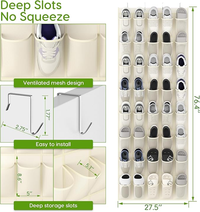 Unjumbly Over the Door Shoe Organizer - Image 2