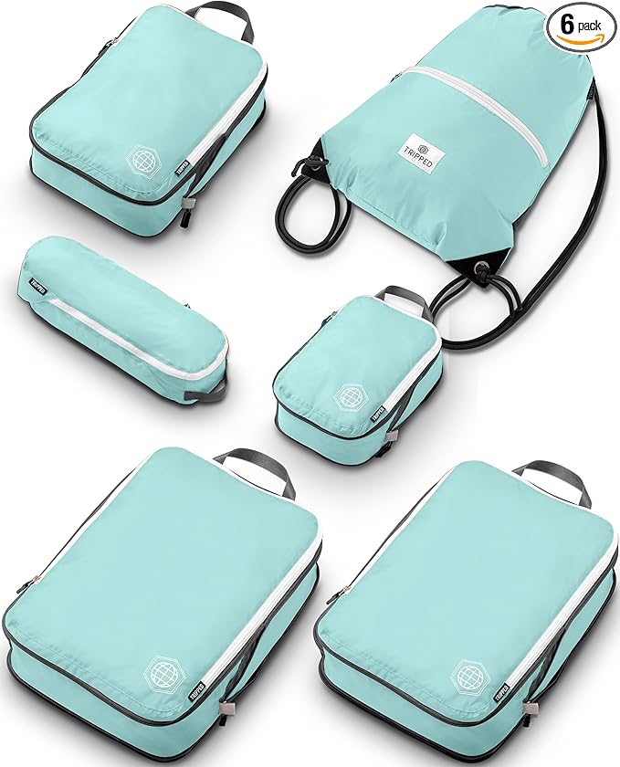 Large Compression Packing Cubes 6 Piece Set by TRIPPEDTravelGear