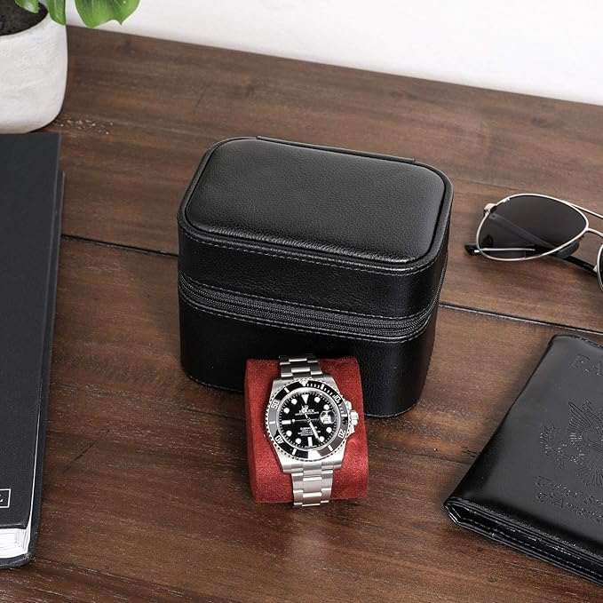 ROTHWELL Gift Set 6 Slot Leather Watch Box and 2 Watch Travel Case - Image 7