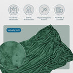 Resty 65"x40" Traveling Airplane Blanket, Forest Green – Lightweight, Velvety - Image 3