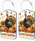 2 Pack Autumn Turkey and Pumpkin Luggage Tags by Unknown