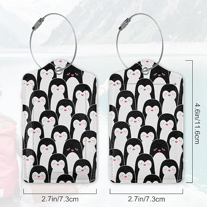 2Pcs Luggage Tag for Suitcase Penguin Animals Cute Luggage Tag - Image 2