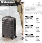 Coolife Luggage Suitcase Carry-on Spinner TSA Lock USB Port Expandable - Image 7