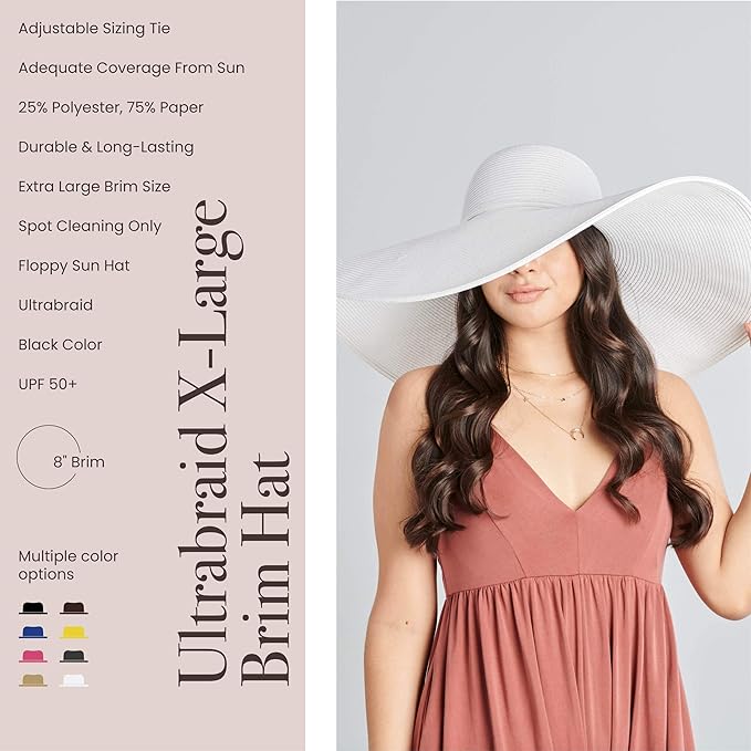 San Diego Hat Company Women's Ultrabraid X-Large Brim Hat, Adjustable Sun Hat - Image 2