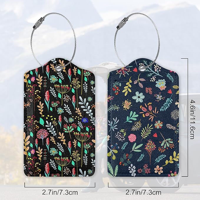 Abstract Small Flowers Luggage Tags - Image 2