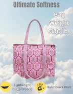 Cotton Quilted Tote Bag for Women – Large Beach & Travel Tote - Image 3