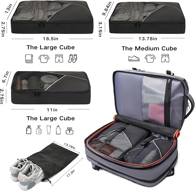 Laptop Backpack for Women, 50L Carry On Backpack Men, Expandable Flight - Image 2