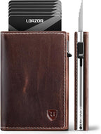 LORZOR Wallet for Men with Metal Card Holder, Pop Up Wallet, Finest Full Grain by LORZOR
