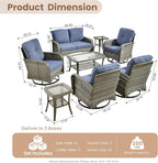 HOOOWOOO Patio Furniture Set, 8 Pieces Outdoor Conversation Set, All Weather - Image 7