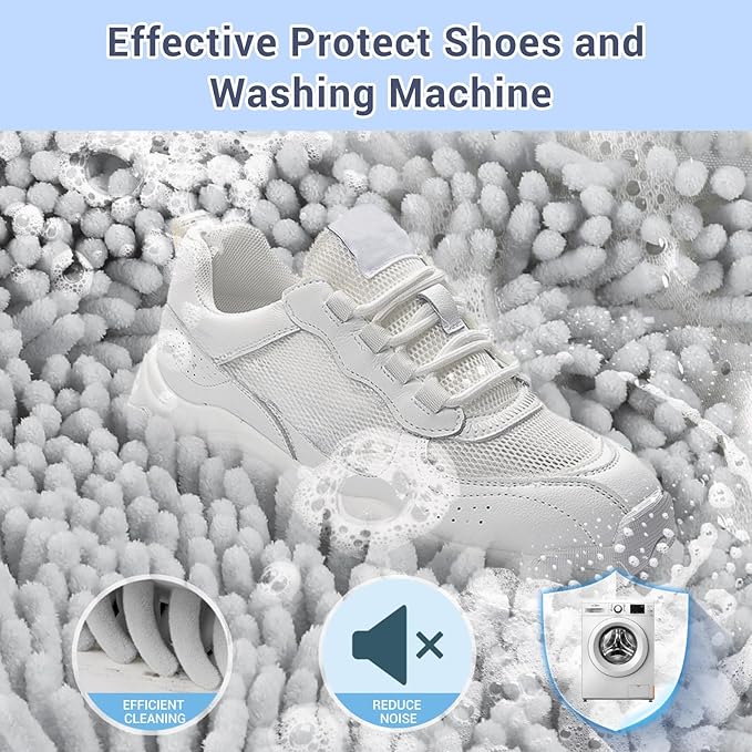 Shoe Washing Machine Bag with 2 Mesh Pockets, One-Step Shoe Laundry Bag - Image 4