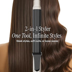HOT Tools Pro Artist Protect & Style CurlStraight Styler | 2-in-1 Easy-to-Use, Use as Curling Iron, Flat Iron, or a Wand for Styling Curly or Straight Hair, 1 ¼" Curling Iron