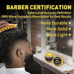 Hair Twist Sponge Brush Twist Styler Comb for Black Men - Washable Afro Curl Sponge Racket for Barbers & Daily Use, Ideal for Coiled, 4C Hair - Wave Pomade Butter Rubber Large Tooth Brush Set (Gold)