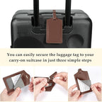 8 Pack Leather Luggage Travel Bag Tags by Travelambo - Image 6