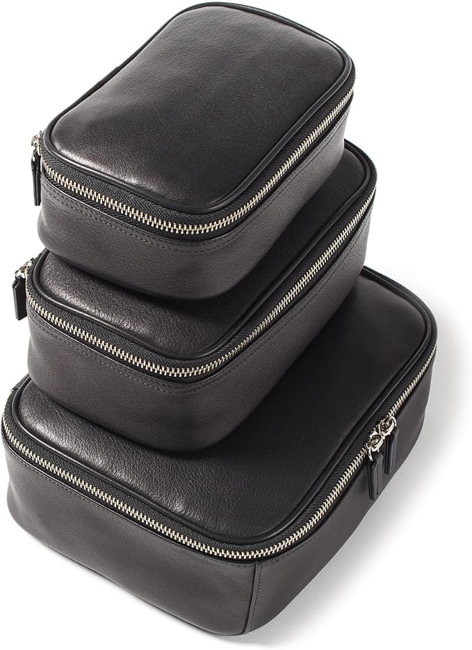 Leatherology Black Onyx Nested Travel Organizer Trio by Leatherology