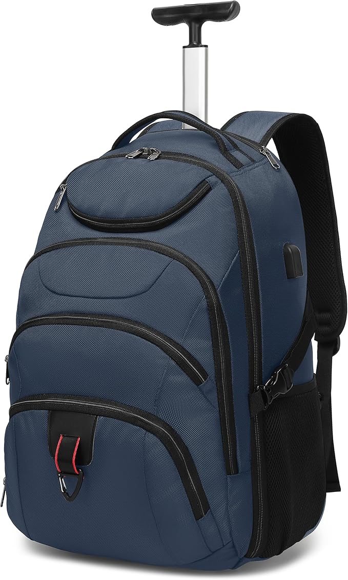 Boavan Rolling Backpack, 17 inch Water Resistant Wheeled Backpack, Carry on by Boavan