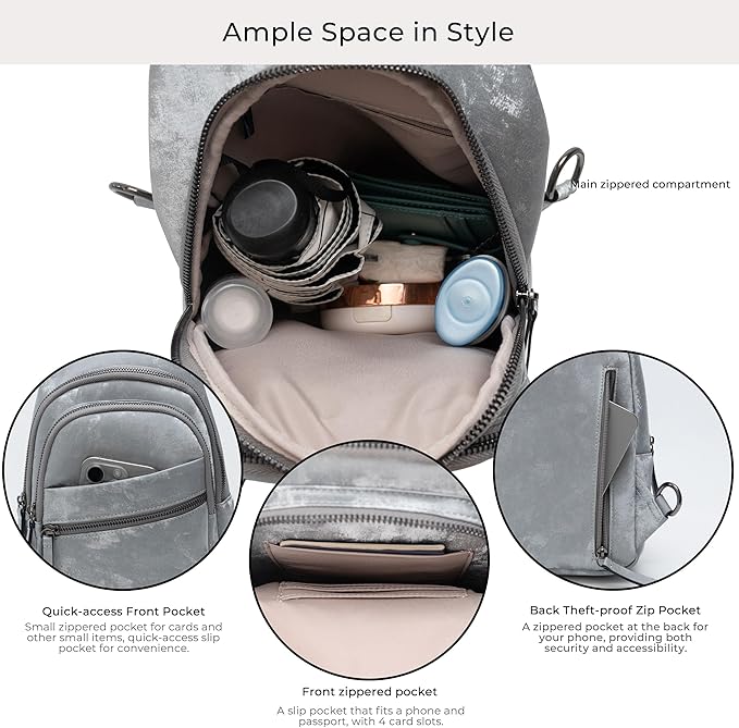 Alldaily Large Sling Bag for Women Crossbody Purse Leather Fashionable Trendy - Image 3