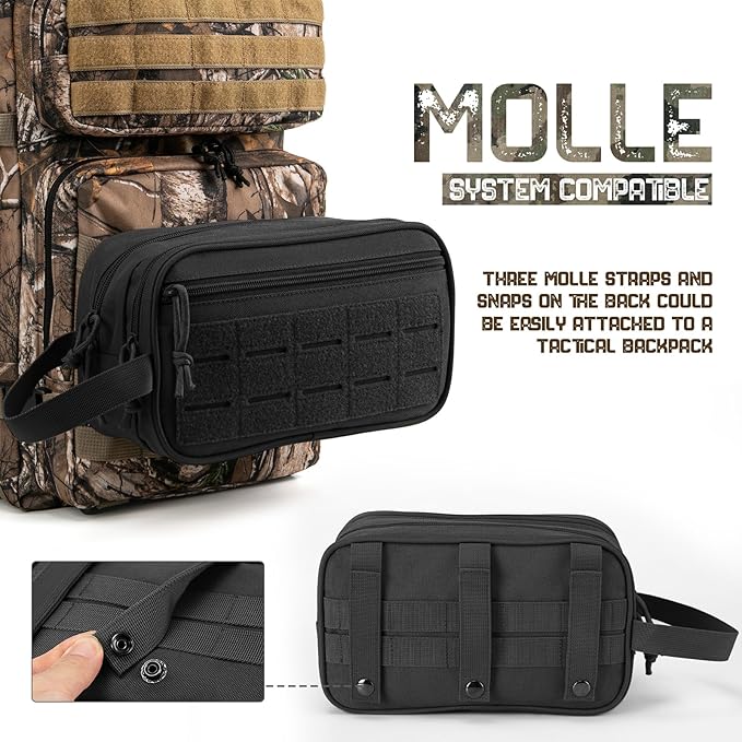 QT&QY Tactical Toiletry Bag For Men Hygiene Bag EDC Military Tool Molle Pouches - Image 5