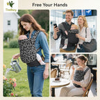Reversible Baby Carrier – Black Solid & Leopard Print; Lightweight & Breathable - Image 7