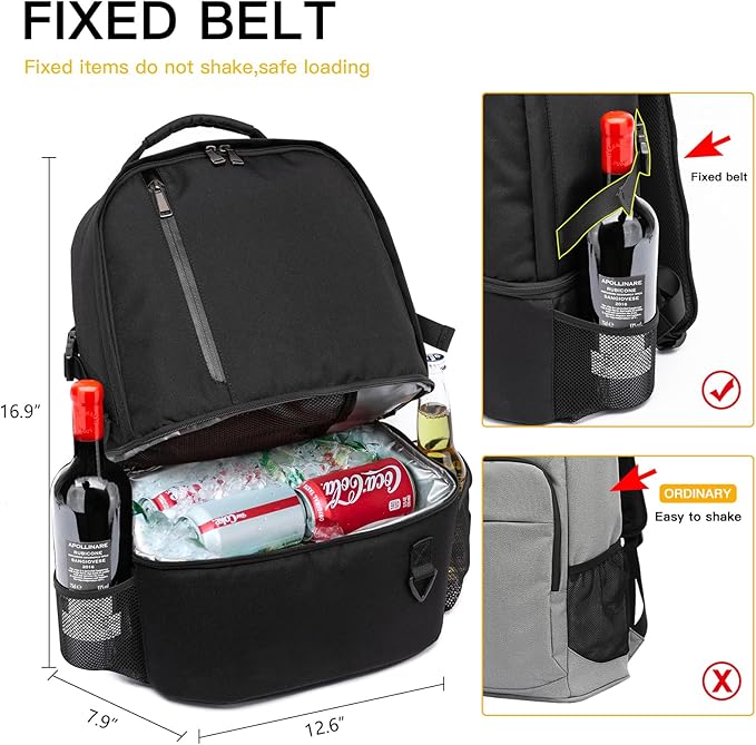 TUGUAN Insulated Cooler Backpack 38 Cans Double Deck Leakproof Lightweight Soft - Image 5