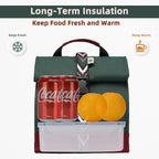 SUNNY BIRD Insulated Lunch Bag Rolltop Lunch Box Tote Bag - Image 2