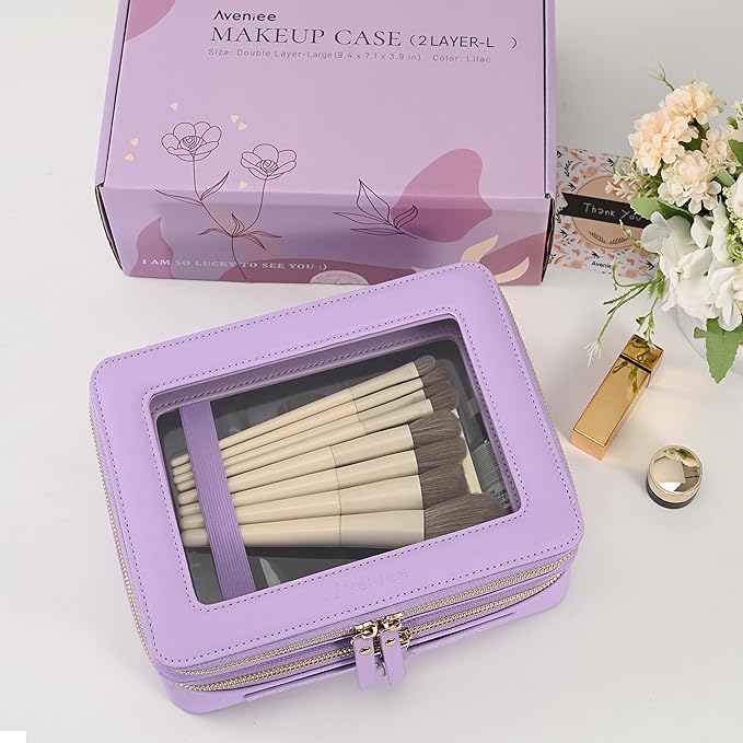Aveniee Clear Makeup Bags, Double Layer Cosmetic Bags - Image 6