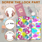 2 PCS Leather Luggage Tag for Suitcase Tropical Leaf and Flamingo Travel - Image 4