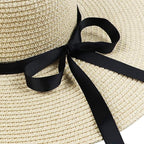 DRESHOW Beach Hats for Women Big Straw Wide Brim Summer Hat Floppy Foldable - Image 5