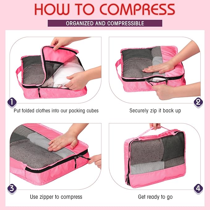5 Pcs Packing Cubes for Suitcase Large Travel Cubes Carry on Luggage Organizer - Image 4