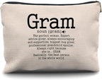Nogrit Gram Gifts, Grandma Makeup Bag, Gram Gifts for Grandma Gifts from Grandchildren, Grandma Christmas Birthday Mother's Day Gifts, Grandma Small Cosmetic Makeup Bag for Purse