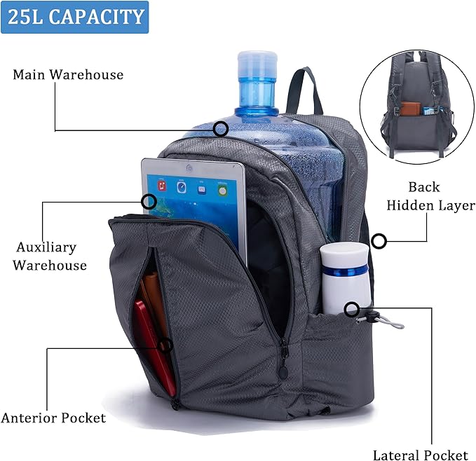 YZAOLL 25L Lightweight Packable Hiking Backpack Waterproof Hiking Daypack - Image 4