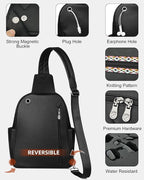 FADEON Large Sling Bag for Women, Leather Crossbody Purse Designer Anti Theft - Image 6