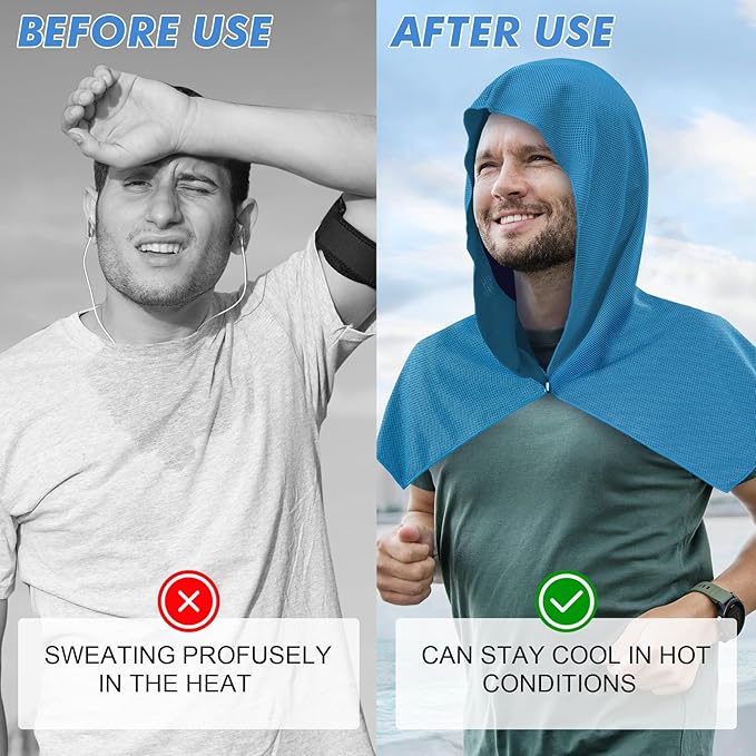 3 Pack Cooling Hoodie Towels for Neck and Face, UPF 50 Sun Protection & Instant - Image 4