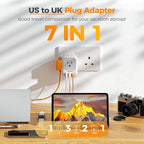 UK Adapters for Travel, TESSAN US to UK Ireland Plug Adapter 20W, Foldable - Image 4