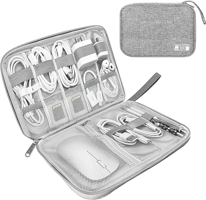 Electronics Organizer Travel Case, Electronic Accessories Storage Bag, Portable by Lcsmaokin