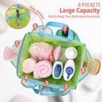 F-color Mesh Shower Caddy Portable, Upgrade Deeper 7 Pockets Shower Bag Basket - Image 2