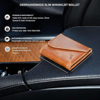 Leather RFID Wallet for Men, Slim Leather Mens Wallet, Handcraft Men's Wallets - Image 4