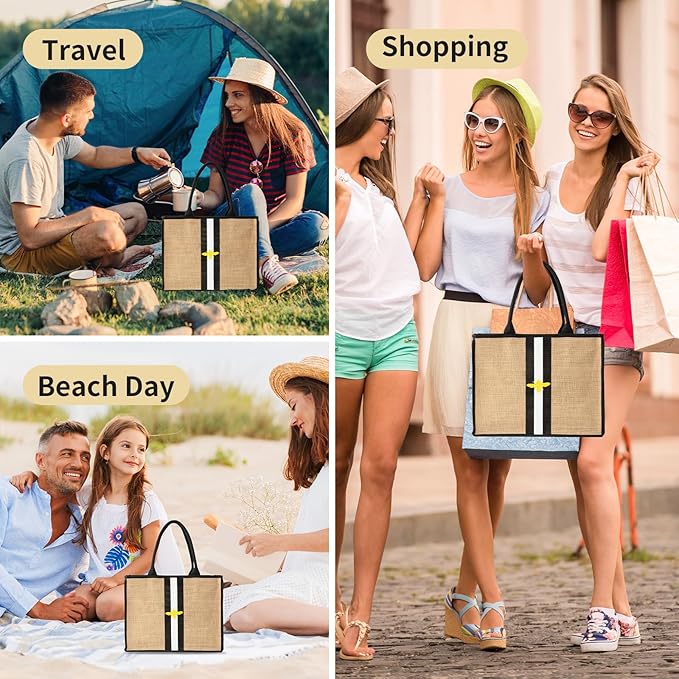 Large Beach Bag Jute Woven Tote - Image 9