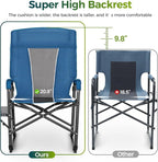 ALPHA CAMP Oversized Folding Camping Chairs High Backrest Reclining Director - Image 6
