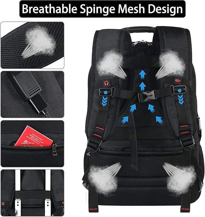 17.3 Laptop Backpack, Extra Large Travel laptop Backpack - Image 5