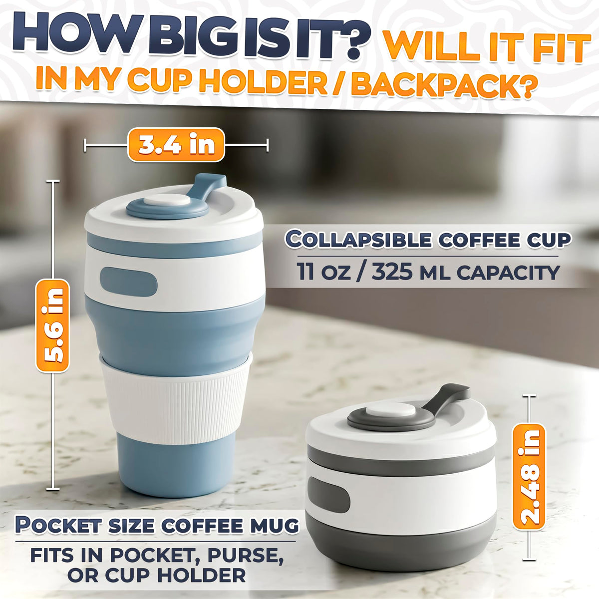 Collapsible Coffee Cup with Lid