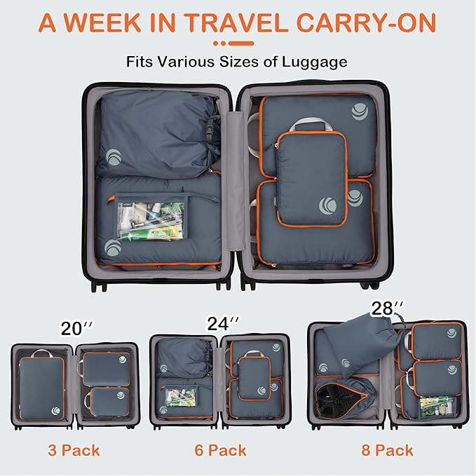 Cipway Compression Packing Cubes, Ultralight Luggage Organizer Bags - Image 7