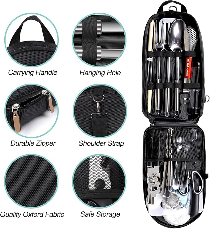 35 Pcs Camping Kitchen Utensil Set Outdoor Kitchen Gear, Outdoor Cooking and - Image 2