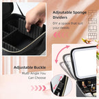 Travel Makeup Bag with LED Mirror – Waterproof Cosmetic Train Case with - Image 5