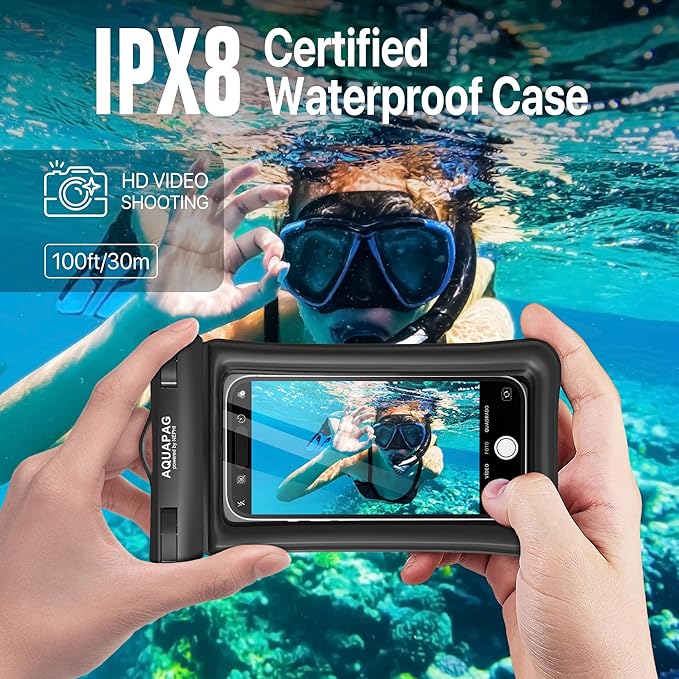 NEPHI IP68 Waterproof Phone Pouch -Up to 8.0"，Adjustable Neck Lanyard Floating - Image 6