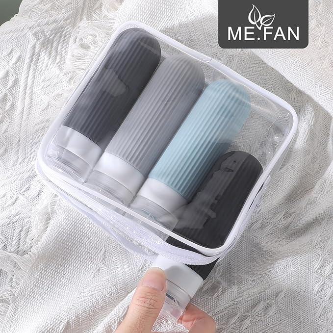ME.FAN Travel Bottles for Toiletries, TSA Approved 3oz Silicone Journey Size - Image 2