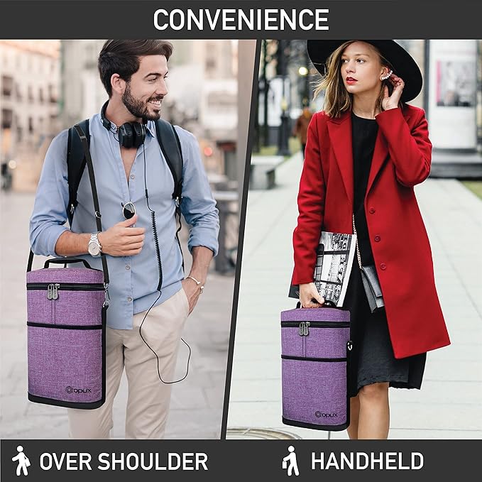 opux 2 Bottle Wine Carrier Tote, Insulated Leakproof Wine Cooler Bag, Wine - Image 6