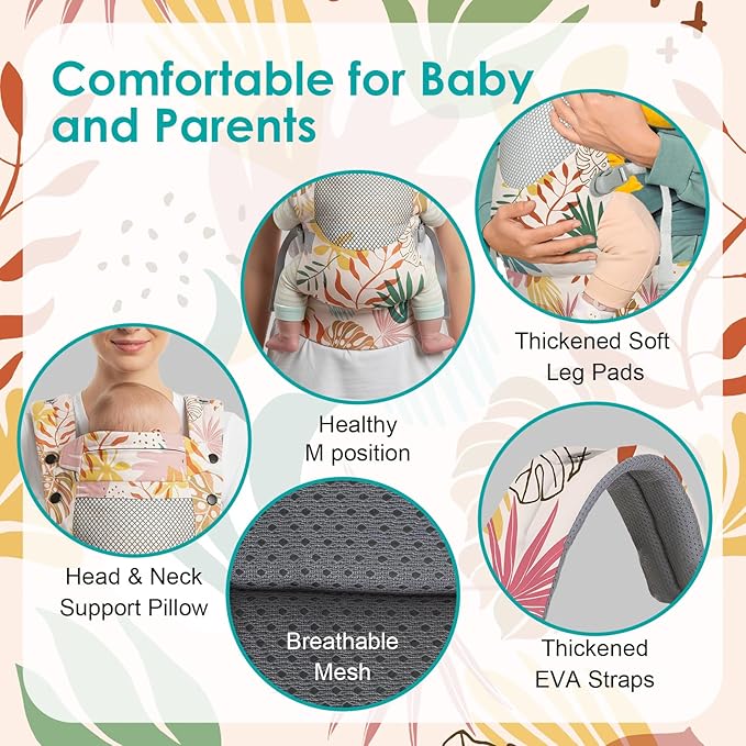 Newborn Baby Front Carrier Backpack, Toddler Baby Body Carrier, 7-66 Lbs - Image 3