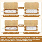 2PCS Cable Management Box, Handmade Rattan Cable Organizer, Open Slots Cords - Image 3