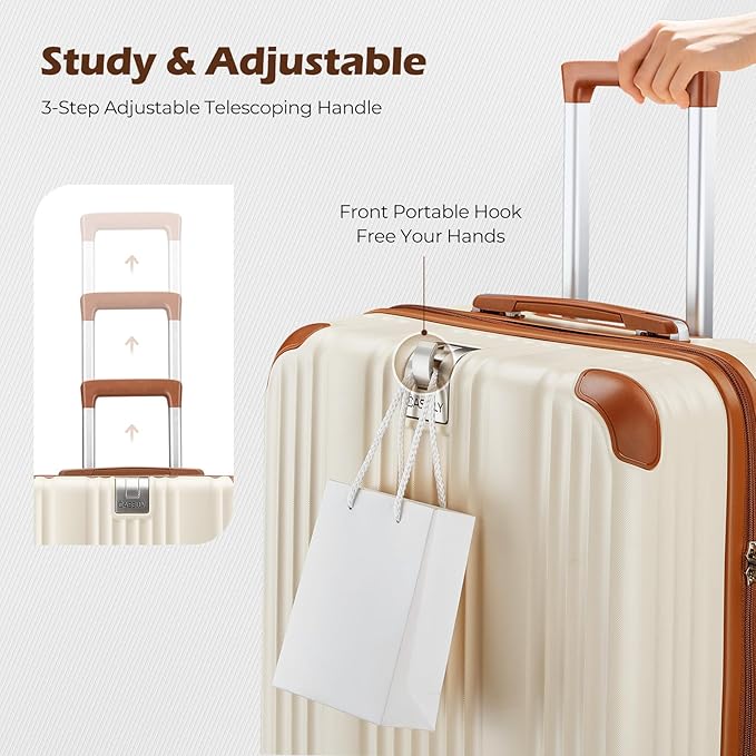 Luggage Set with PC+ABS Hardshell TSA Lock Spinner Wheels Carry on Lightweight - Image 3
