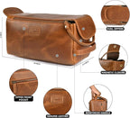 LEATHER VILLAGE Premium Leather Travel Toiletry Bag - Image 4